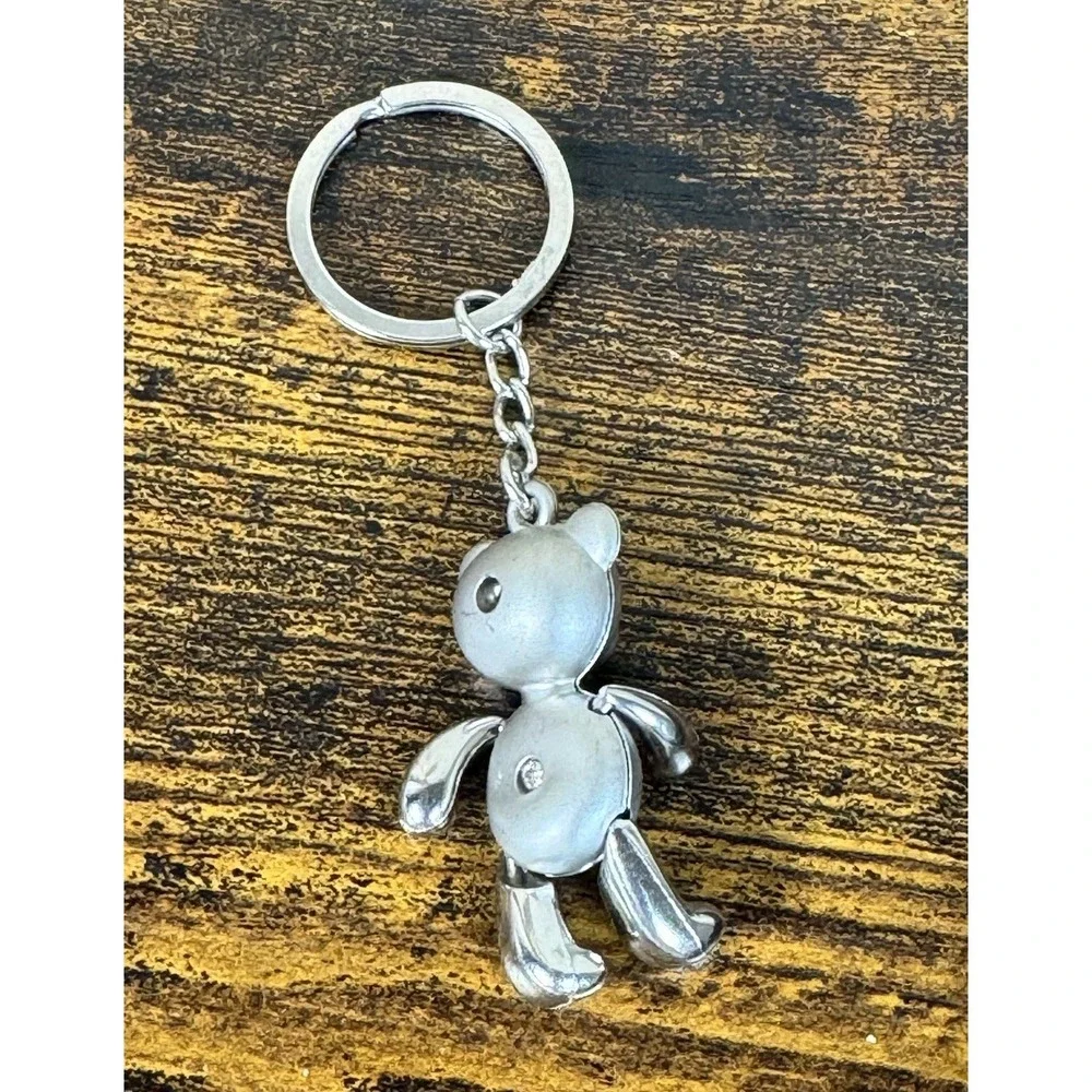 Moving Parts Bear Keychain Las Vegas Silver Tone Quality Heavy